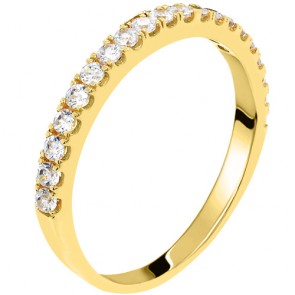 Χρυσό μισόβερο δαχτυλίδι Κ9 με ζιργκόν